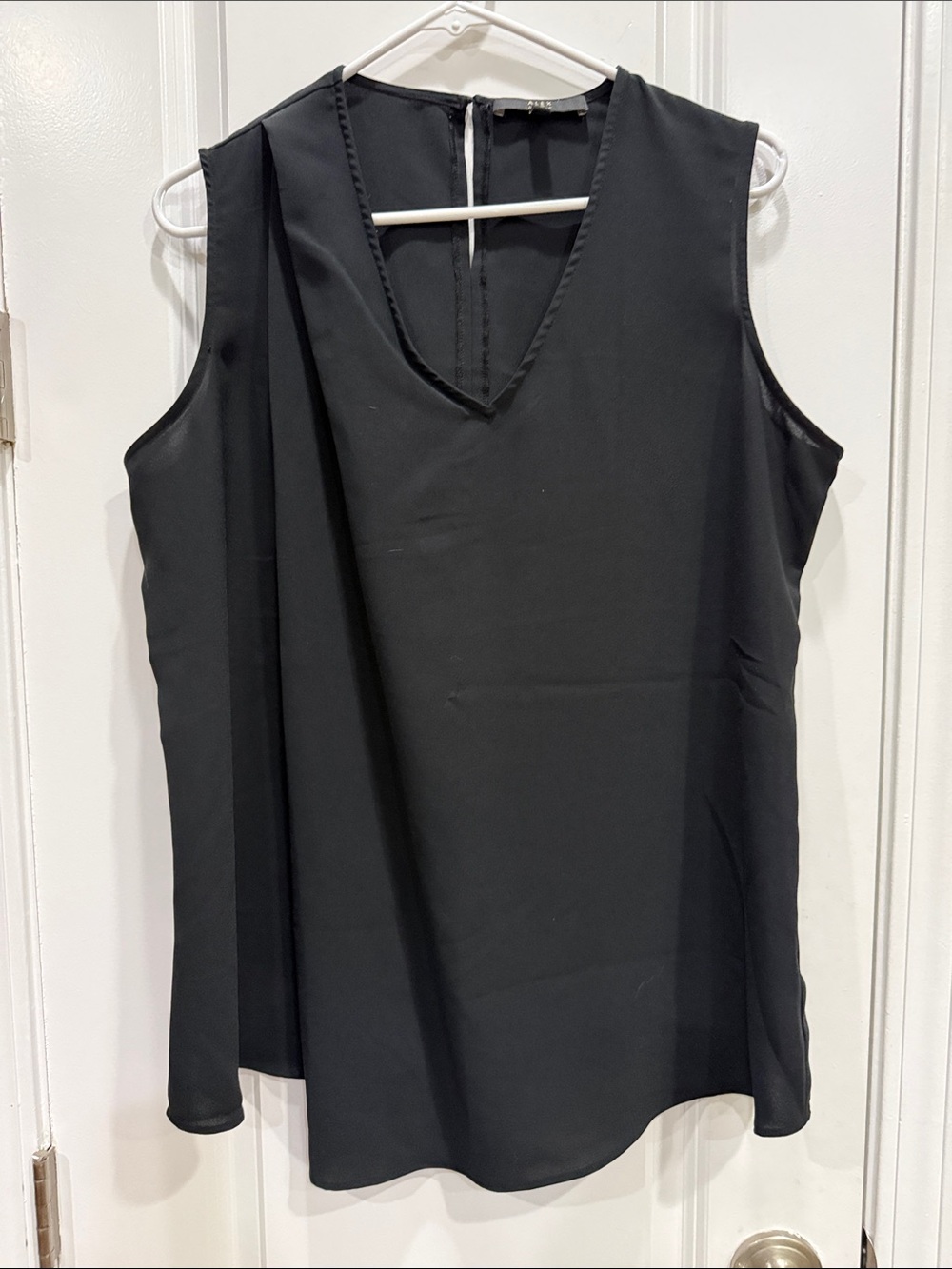 Alex Marie Black Sleeveless V-Neck Blouse